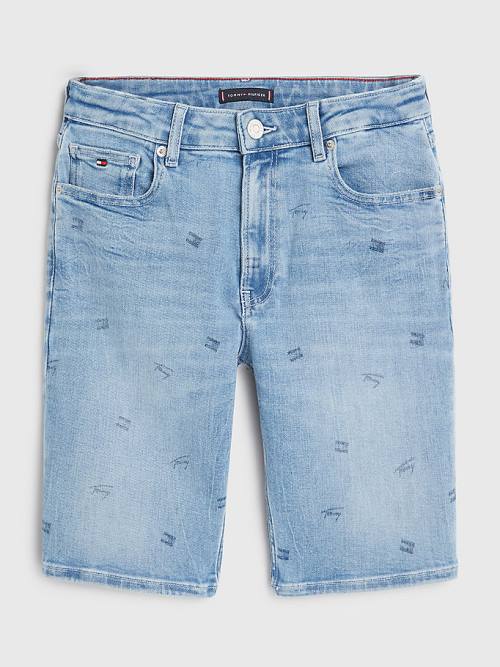 Denim Tommy Hilfiger Modern Straight Power Stretch Denim Shorts Boys\' Pants | TH063CQB