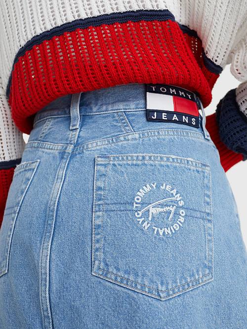 Denim Tommy Hilfiger Mom Distressed Denim Women's Skirts | TH825YGN