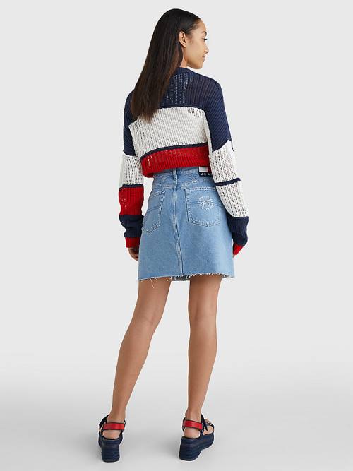 Denim Tommy Hilfiger Mom Distressed Denim Women's Skirts | TH825YGN