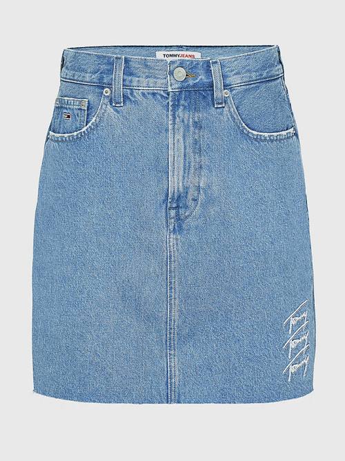 Denim Tommy Hilfiger Mom Distressed Denim Women's Skirts | TH825YGN