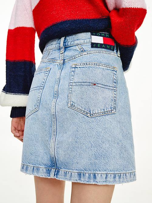 Denim Tommy Hilfiger Mom Fit Denim Mini Women's Skirts | TH934NXR