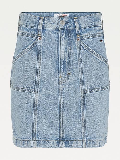 Denim Tommy Hilfiger Mom Fit Denim Mini Women's Skirts | TH934NXR