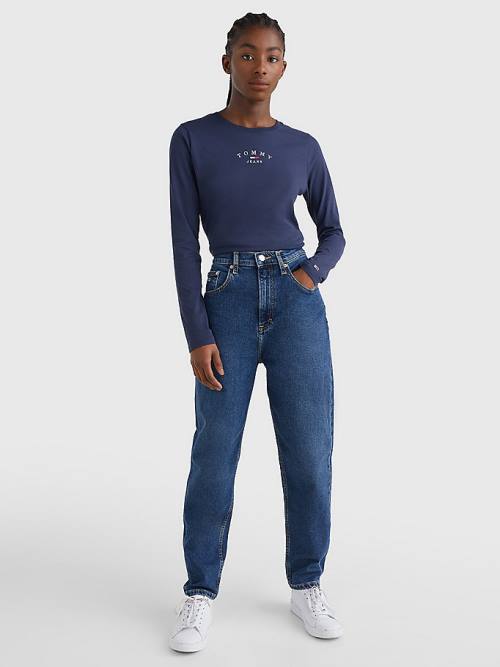 Denim Tommy Hilfiger Mom Ultra High Rise Tapered Faded Women's Jeans | TH084KLA