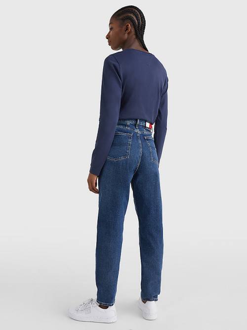 Denim Tommy Hilfiger Mom Ultra High Rise Tapered Faded Women's Jeans | TH084KLA