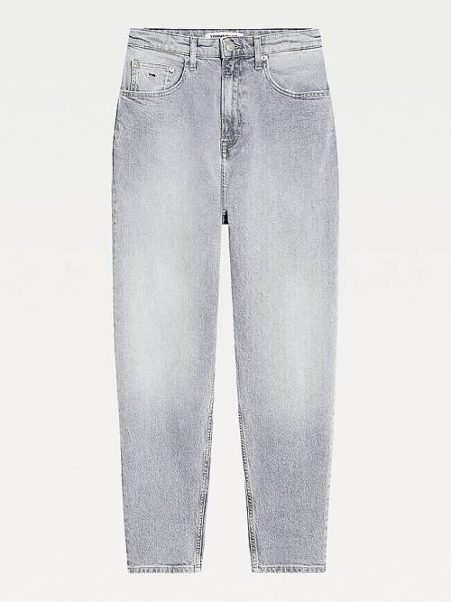 Denim Tommy Hilfiger Mom Ultra High Rise Tapered Faded Women's Jeans | TH460ZBF