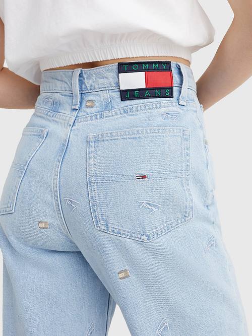 Denim Tommy Hilfiger Mom Ultra High Rise Tapered Embroidery Women's Jeans | TH736IGB