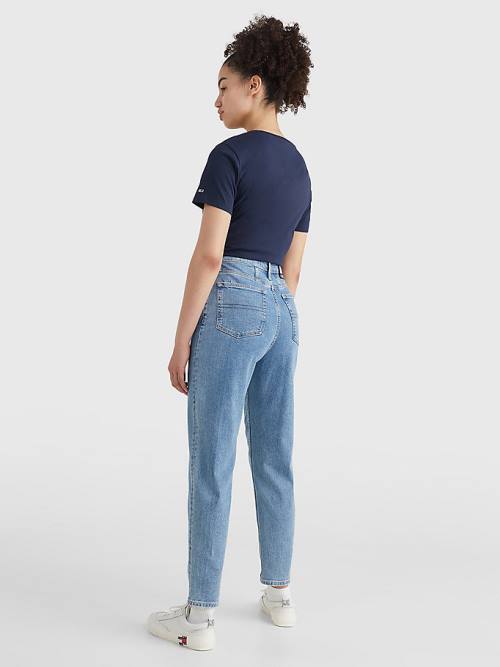 Denim Tommy Hilfiger Mom Ultra High Rise Tapered Women's Jeans | TH795FUN