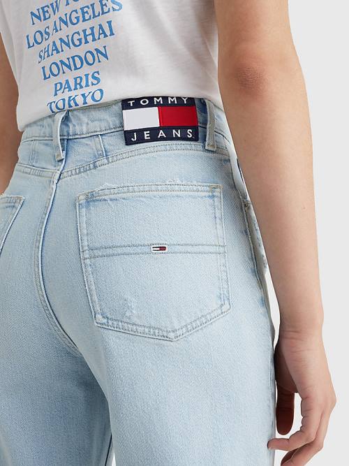 Denim Tommy Hilfiger Mom Ultra High Rise Tapered Distressed Women's Jeans | TH841RPG