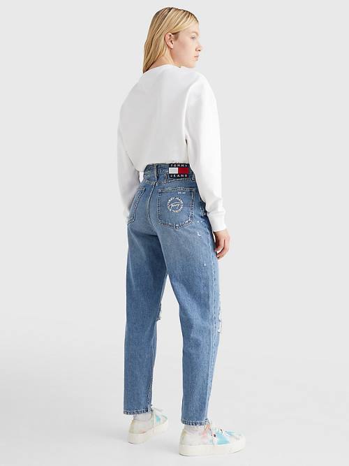 Denim Tommy Hilfiger Mom Ultra High Rise Tapered Hemp Women's Jeans | TH906AJU