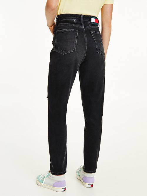 Denim Tommy Hilfiger Mom Ultra High Rise Tapered Black Women's Jeans | TH951RID