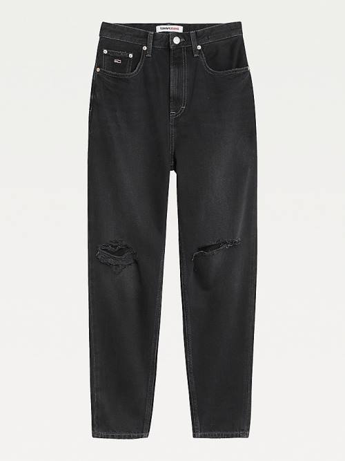 Denim Tommy Hilfiger Mom Ultra High Rise Tapered Black Women's Jeans | TH951RID