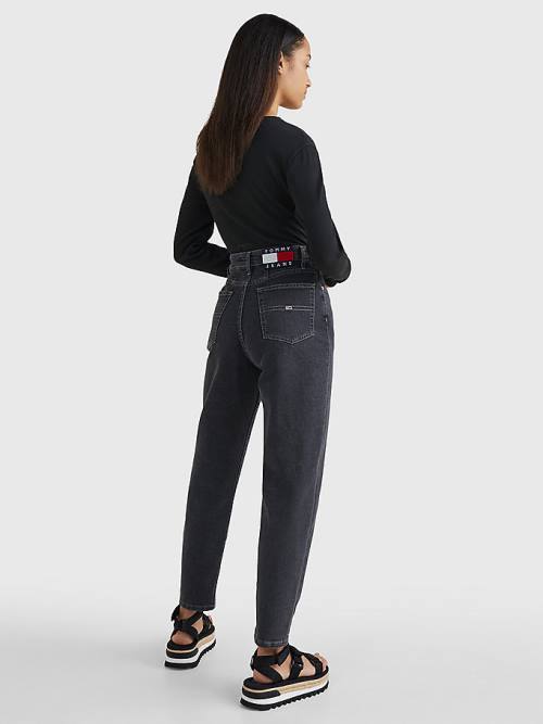 Denim Tommy Hilfiger Mom Ultra High Rise Tapered Black Women's Jeans | TH980JMS