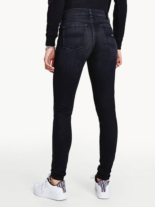 Denim Tommy Hilfiger Nora Mid Rise Skinny Black Women's Jeans | TH657YAF