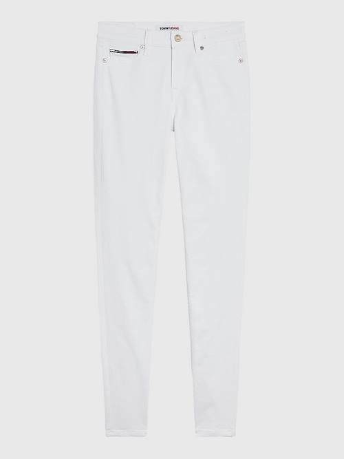 Denim Tommy Hilfiger Nora Mid Rise Skinny White Women's Jeans | TH952IMG