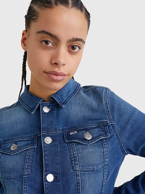 Denim Tommy Hilfiger Organic Cotton Slim Fit Denim Women's Jackets | TH056YDF