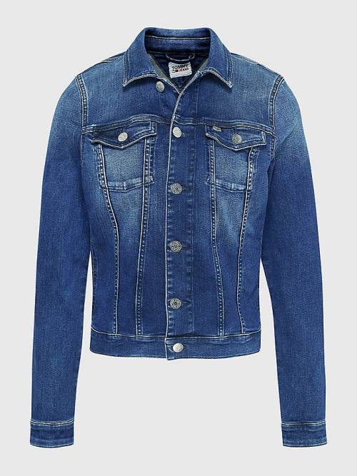 Denim Tommy Hilfiger Organic Cotton Slim Fit Denim Women's Jackets | TH056YDF