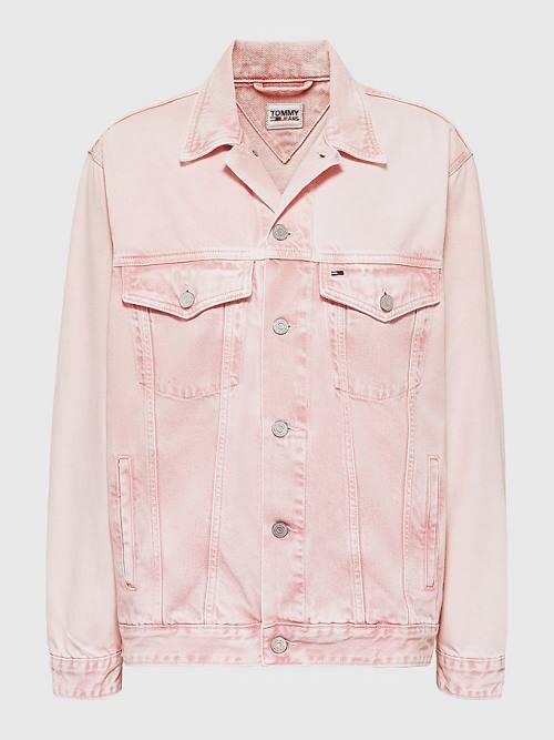 Denim Tommy Hilfiger Oversized Denim Trucker Women's Jackets | TH146CLT