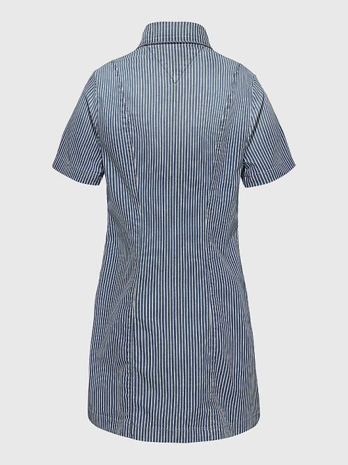 Denim Tommy Hilfiger Pinstripe Shirt Girls' Dress | TH470ICF