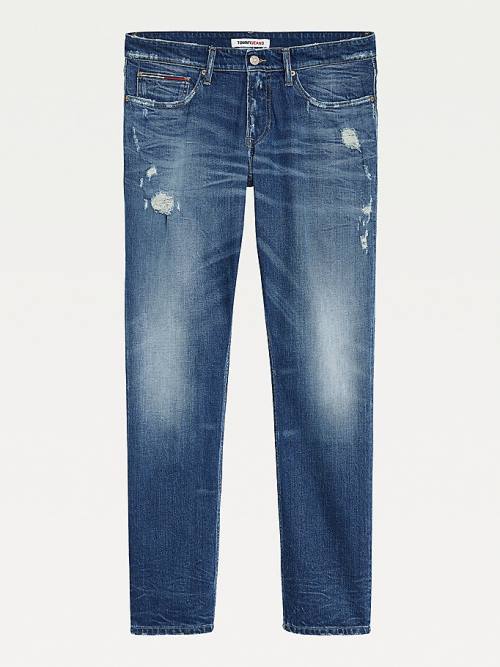 Denim Tommy Hilfiger Scanton Slim Distressed Faded Men's Jeans | TH542MCK