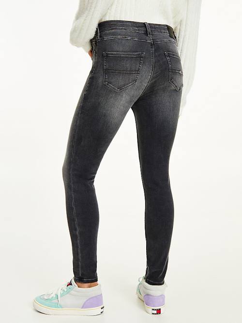 Denim Tommy Hilfiger Shape Mid Rise Skinny Faded Black Women's Jeans | TH096DCW