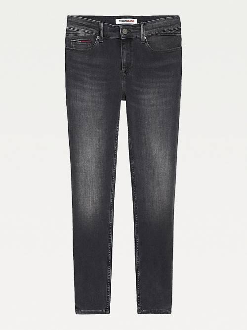 Denim Tommy Hilfiger Shape Mid Rise Skinny Faded Black Women's Jeans | TH096DCW