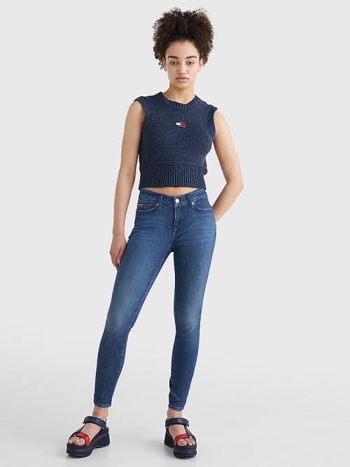 Denim Tommy Hilfiger Shape Mid Rise Skinny Women's Jeans | TH720RYF