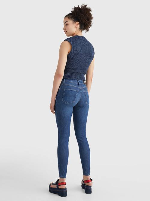 Denim Tommy Hilfiger Shape Mid Rise Skinny Women's Jeans | TH720RYF