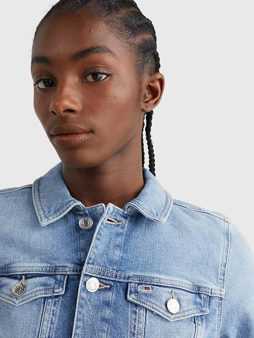 Denim Tommy Hilfiger Slim Fit Denim Trucker Women's Jackets | TH437ENS