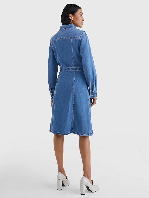 Denim Tommy Hilfiger Slim Fit Denim Women's Dress | TH753NPK