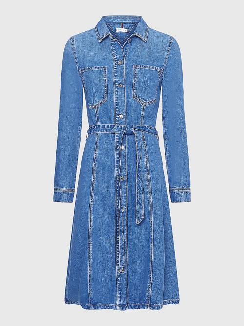 Denim Tommy Hilfiger Slim Fit Denim Women's Dress | TH753NPK