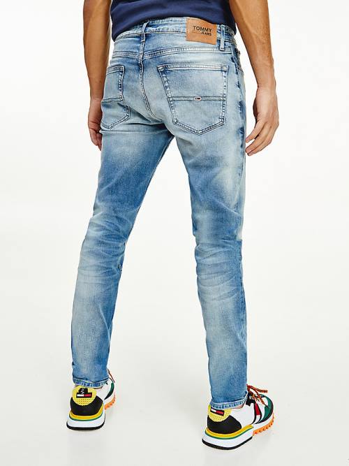 Denim Tommy Hilfiger Slim Fit Tapered Faded Men's Jeans | TH648EBN