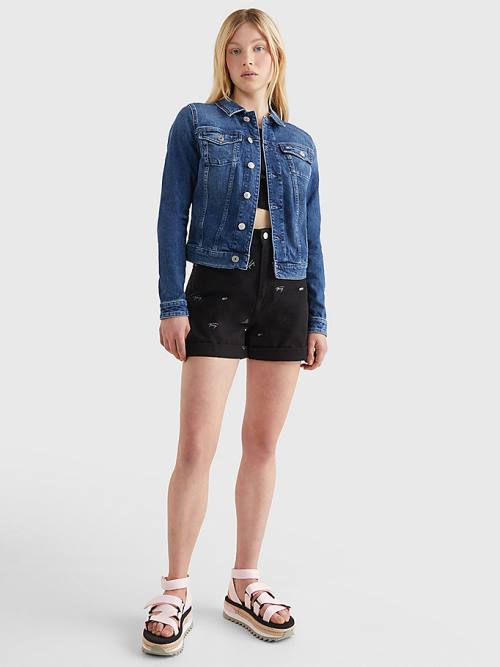 Denim Tommy Hilfiger Slim Fit Trucker Women's Jackets | TH079YQH