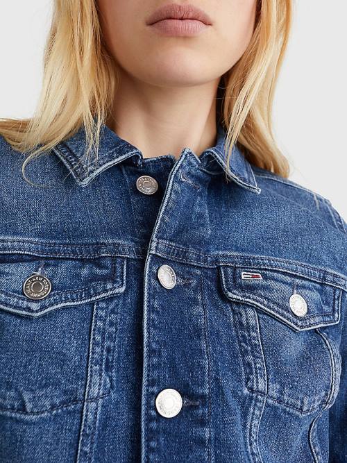 Denim Tommy Hilfiger Slim Fit Trucker Women's Jackets | TH079YQH