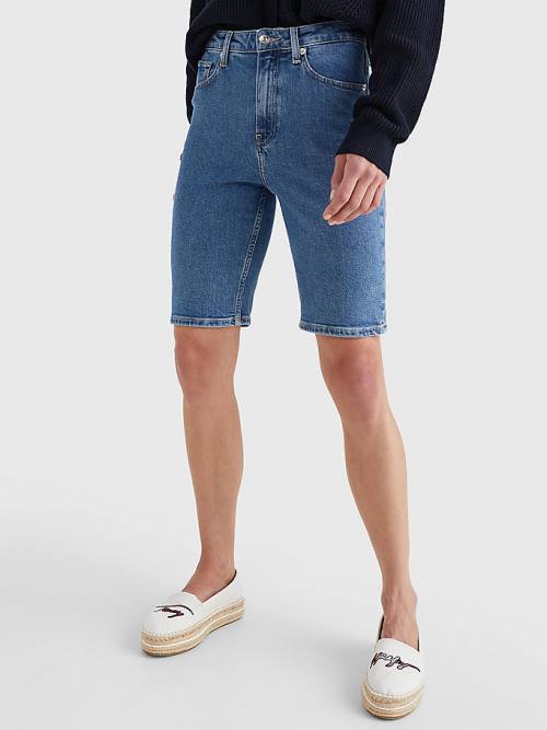 Denim Tommy Hilfiger Straight Denim Women\'s Shorts | TH503ZGH