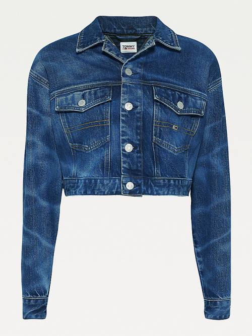 Denim Tommy Hilfiger Swimming Pool Wash Stretch Denim Women's Jackets | TH972CFP