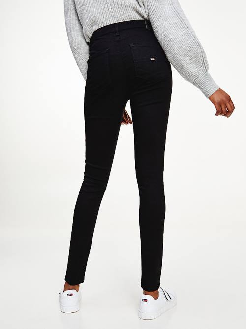 Denim Tommy Hilfiger Sylvia High Rise Super Skinny Black Women's Jeans | TH038UVX