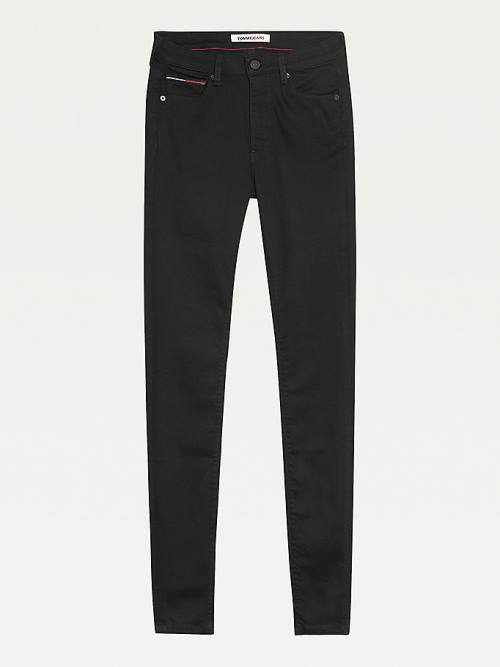 Denim Tommy Hilfiger Sylvia High Rise Super Skinny Black Women's Jeans | TH038UVX