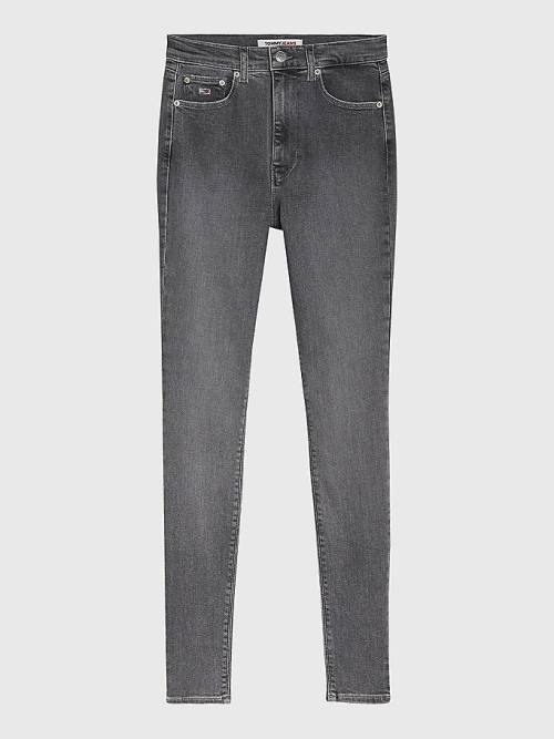 Denim Tommy Hilfiger Sylvia High Rise Super Skinny Black Women's Jeans | TH156IDY