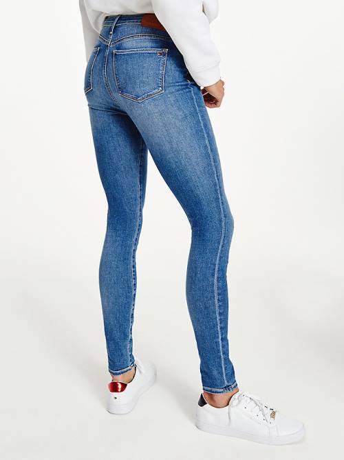 Denim Tommy Hilfiger TH Flex Como Mid Rise Skinny Faded Women's Jeans | TH405PDM