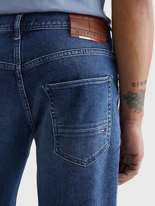 Denim Tommy Hilfiger Tapered Faded Denim Shorts Men's Jeans | TH531MRF