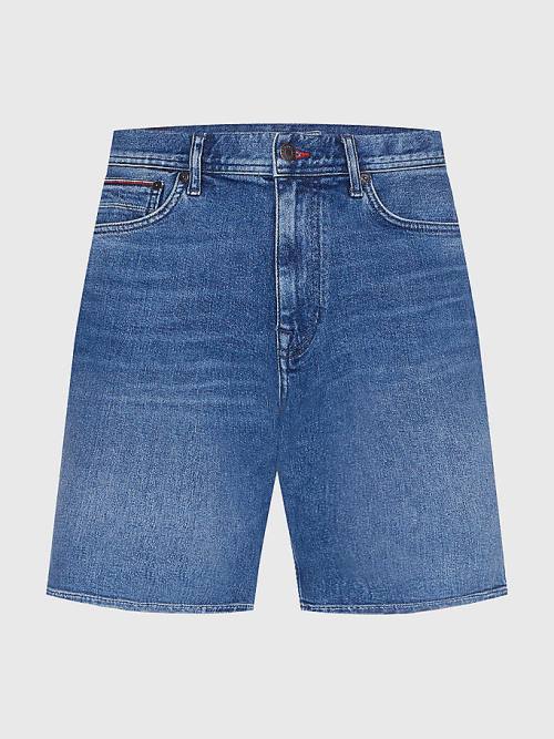 Denim Tommy Hilfiger Tapered Faded Denim Shorts Men's Jeans | TH531MRF