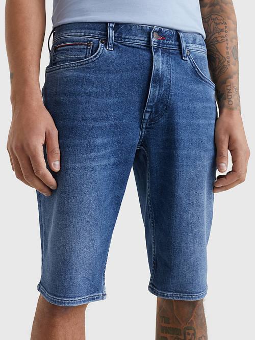 Denim Tommy Hilfiger Tapered Faded Denim Shorts Men\'s Jeans | TH531MRF