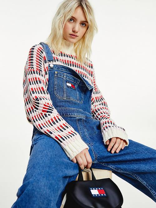 Denim Tommy Hilfiger Tommy Badge Denim Dungarees Women's Jeans | TH130HUS