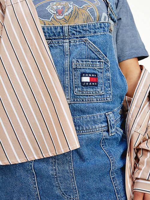 Denim Tommy Hilfiger Tommy Badge Denim Dungarees Women's Jeans | TH970VIC