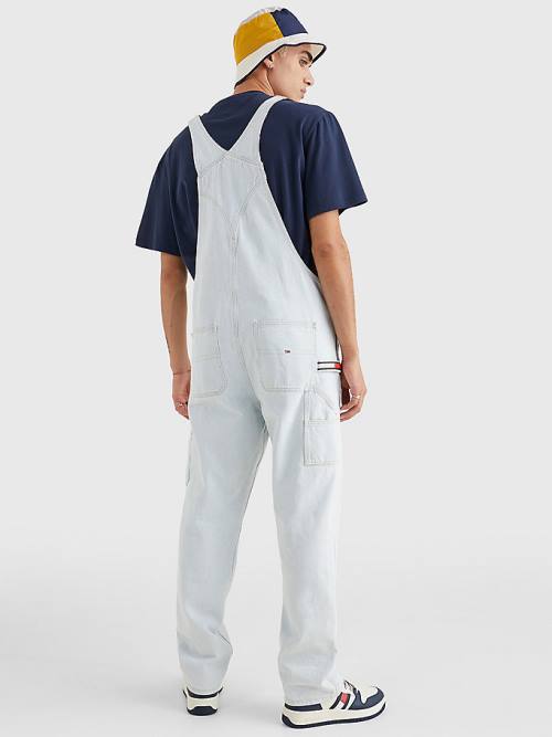 Denim Tommy Hilfiger Tommy Badge Dungarees Men's Jeans | TH892SNB