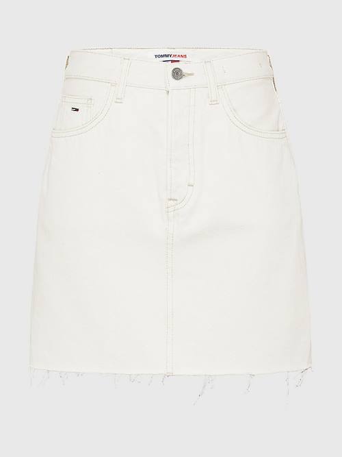 Denim Tommy Hilfiger Tonal Logo Denim Mini Women's Skirts | TH124MQB