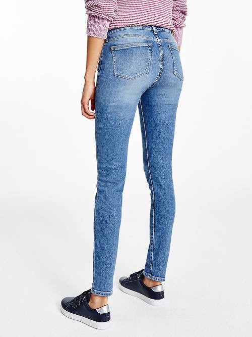 Denim Tommy Hilfiger Venice Mid Rise Slim Faded Women's Jeans | TH492NQF