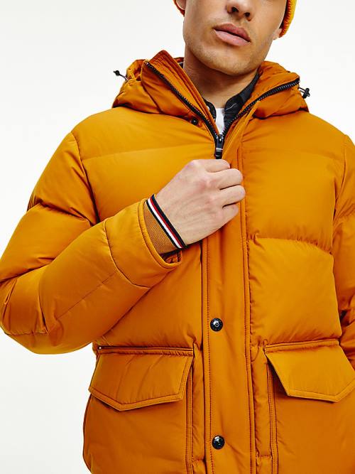 Gold Tommy Hilfiger Down Puffer Men's Jackets | TH437RGM