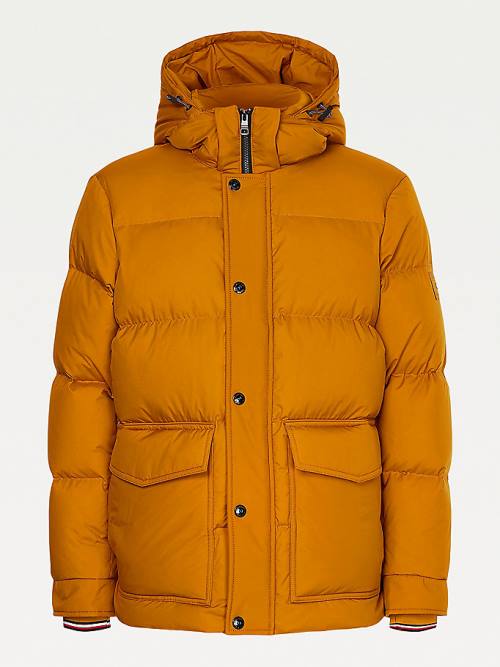 Gold Tommy Hilfiger Down Puffer Men's Jackets | TH437RGM