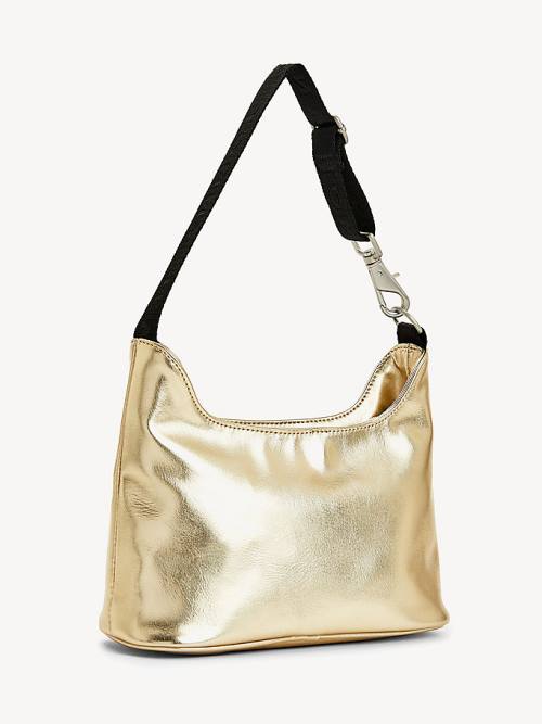 Gold Tommy Hilfiger Tommy Badge Metallic Shoulder Women's Bags | TH182KWH